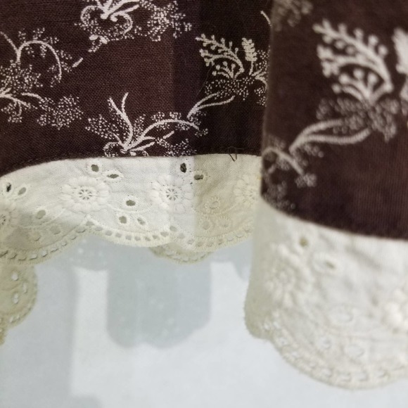 Vintage Alphorn Trachtenmode Von Adler Skirt Dirndl Brown Print Cotton 42 - Picture 6 of 12